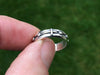 Prayer Rosary Ring Wide White Gold Top View