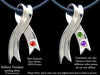 Awareness Ribbon Pendant Necklace Sterling Silver
