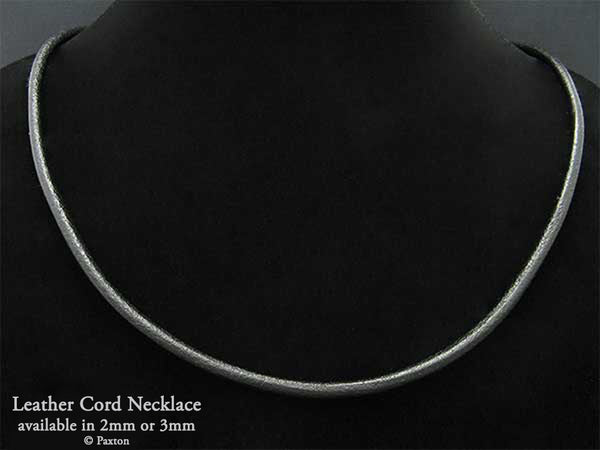 pry Stannum Leather Plate Necklace シュウト Braided Genuine Rust Leather Sterling Silver Necklace, 17 to 20