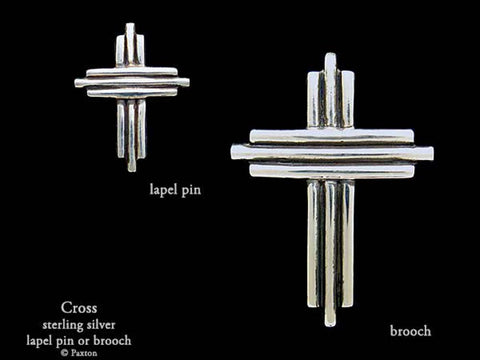 Cross Lapel Pin Brooch sterling silver