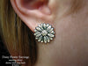 Daisy Flower Earrings post back sterling silver
