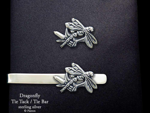 Dragonfly Tie Tack or Dragonfly Tie Bar / Tie Clip Sterling Silver