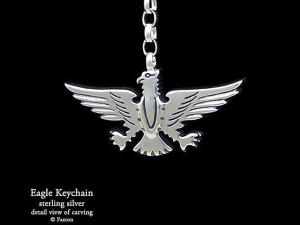 Eagle Key Chain / Key Ring Sterling Silver Replica of Eagle Bus