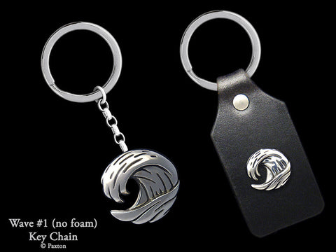 Ocean Wave Key Chain Sterling Silver