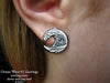 Ocean Wave Earrings post back sterling silver