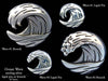 Ocean Wave lapel Pin Brooch sterling silver