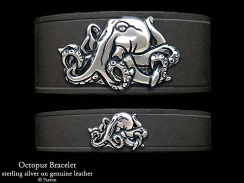 Octopus on Leather Bracelet