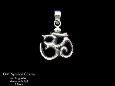 OM Symbol Charm Necklace sterling silver