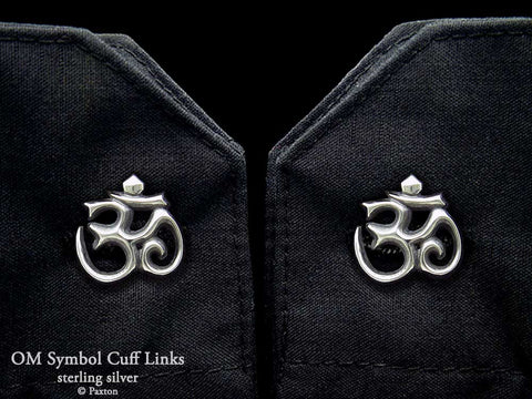 Om Symbol Cuff Links sterling silver
