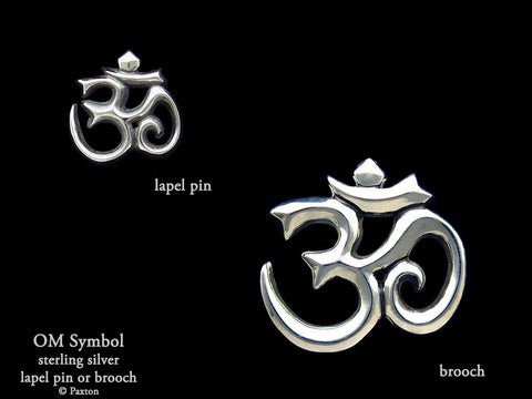 Om lapel Pin Brooch sterling silver