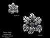 Parrot Tulip Flower Brooch pin sterling silver