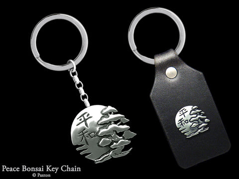 Peace Bonsai Key Chain Sterling Silver