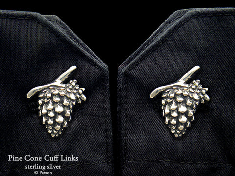 Pine Cone Cuff Links sterling silver