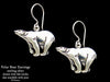 Polar bear Earrings post back sterling silver