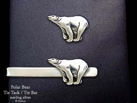 Polar Bear Tie tack Tie Bar sterling silver