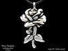 Rose Flower Pendant Necklace Sterling Silver