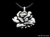 Rose Flower Pendant Necklace Sterling Silver