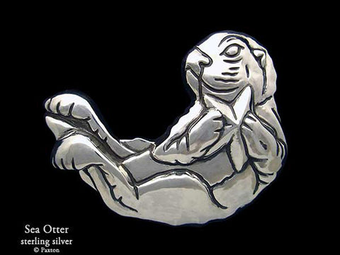 Sea Otter Belt Buckle sterling silver