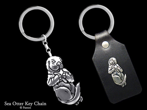 Sea Otter Key Chain Sterling Silver