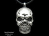 Skull Pendant Necklace Sterling Silver