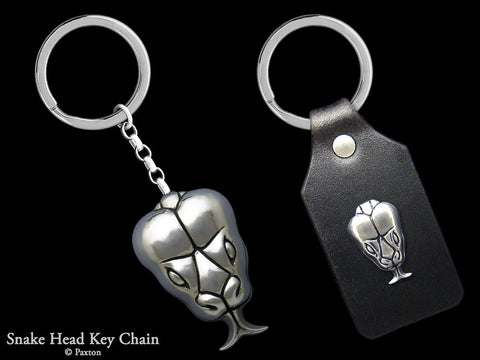 Snake Head Key Chain Sterling Silver