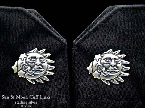 Sun Moon Cuff Links sterling silver