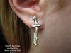 Sword Saber Earrings post back sterling silver