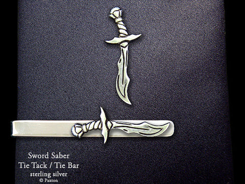 Sword Saber Tie Tack Tie Bar sterling silver
