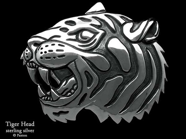Baron Buckles Brass Tiger Head Embellished by Madeline Beth in Beverly Hills tiger-head-ring-rings-rebelger  main image 2