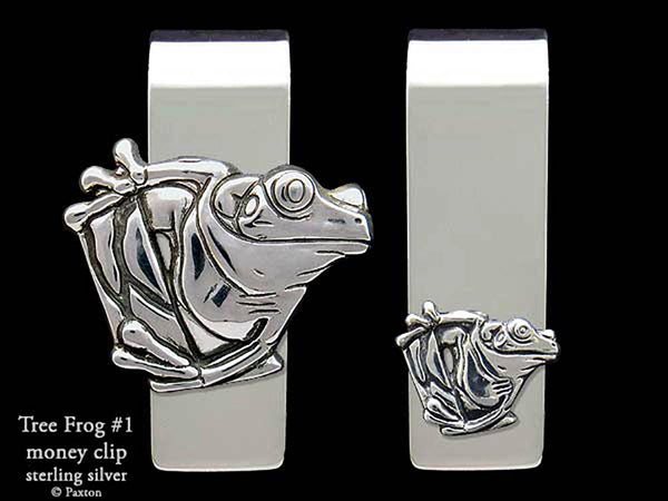 money clip tree Tree Frog Money Clip Sterling Silver Money Clip (large carving)