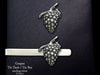 Wine Grapes Tie Tack or Grape Bunch Vine Tie Bar / Tie Clip Sterling Silver