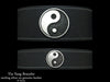Yin Yang bracelet with sterling silver design on black leather band