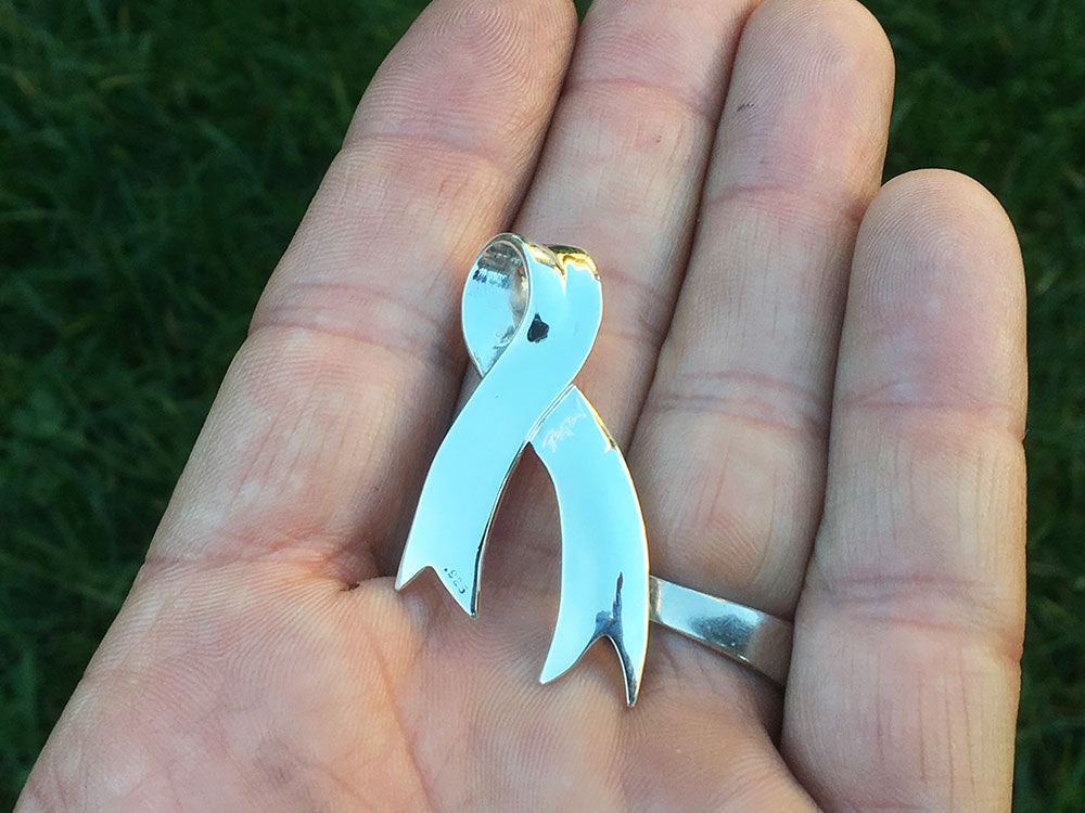 Awareness Ribbon Necklace S925 Sterling Silver