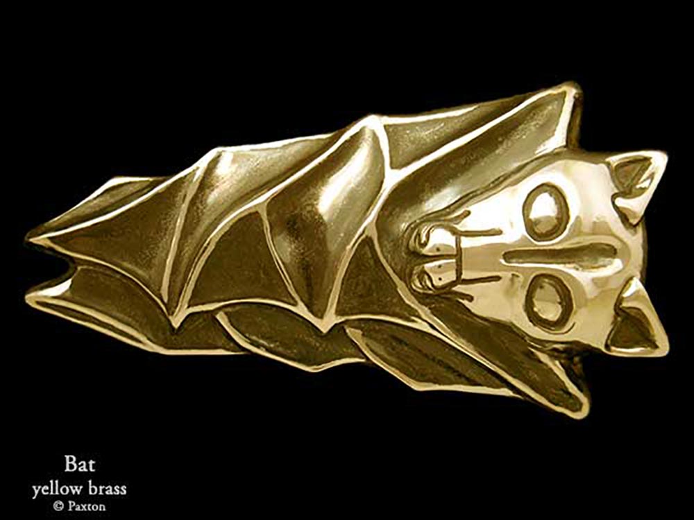 Bat Belt Buckle yellow brass