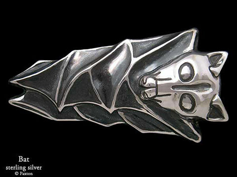 Bat Belt Buckle sterling silver