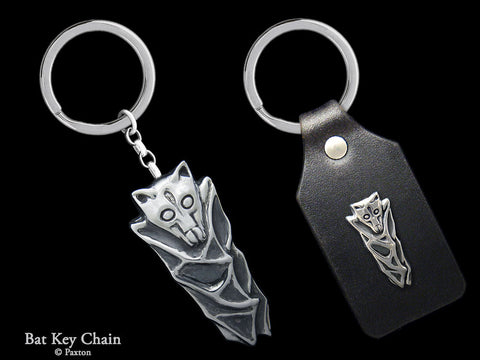 Bat Key Chain Sterling Silver