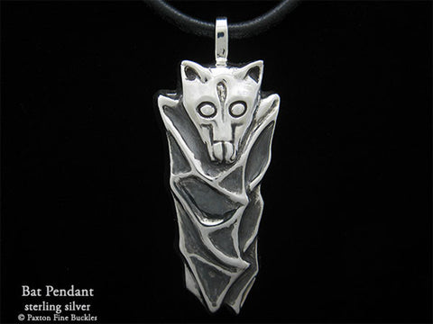 Bat Pendant Necklace sterling silver