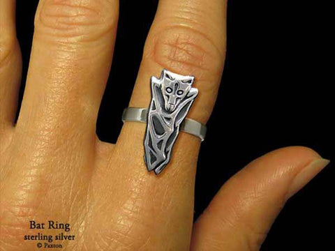 Bat ring sterling silver