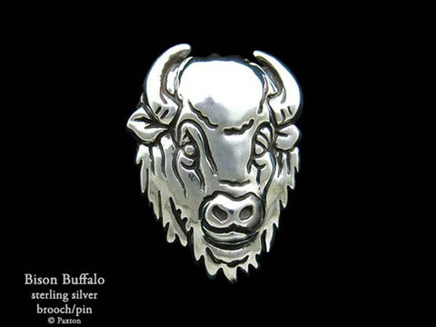Bison Buffalo Lapel Pin Brooch sterling silver