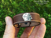 Peace Bonsai Bracelet Sterling Silver on Genuine Leather
