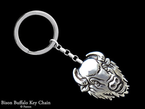 Buffalo Bison Key Chain Sterling Silver