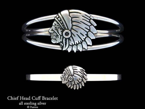 Indian Chief Head Cuff Bracelet