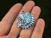 Chief Indian Head Pendant Necklace Sterling Silver