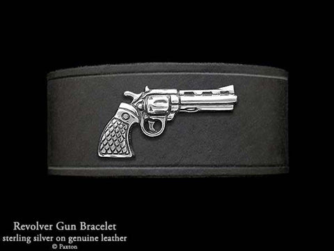 Rick Grimes Revolver on Leather Bracelet