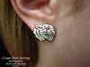 Cougar Head Earrings post back sterling silver