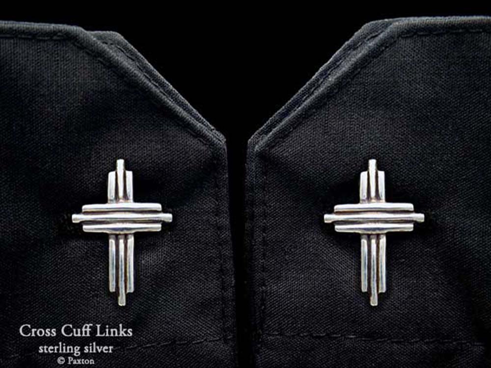 Cross Cuff Links sterling silver