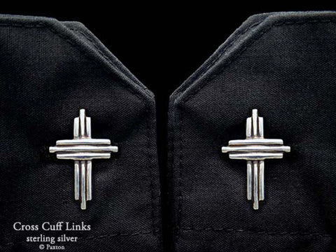 Cross Cuff Links sterling silver