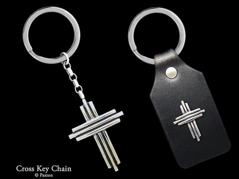 Cross Key Chain Sterling Silver