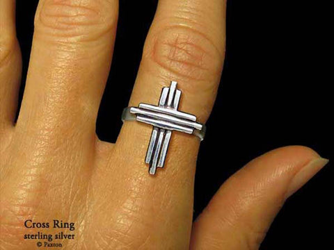 Cross ring sterling silver