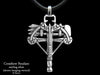 Crossbow Pendant Necklace sterling silver
